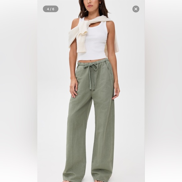 Citizens of Humanity Aurora Pull-On Cotton&Hemp Pants Nova/Olive Very gd cond M - Picture 2 of 6